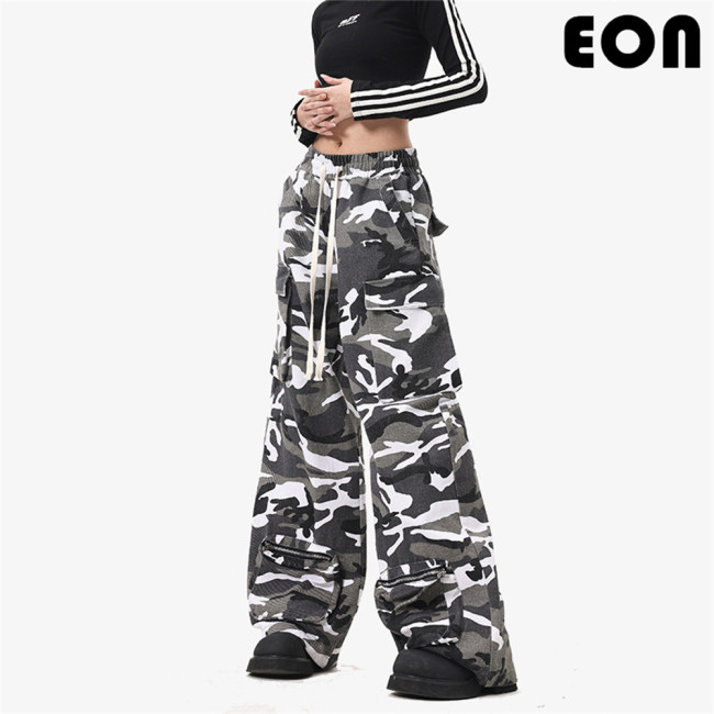 Women Functional Cargo Pants Wide Leg Pants Tracksuit Sport Wear Pant Bottoms Trousers Outfits Casual Pants