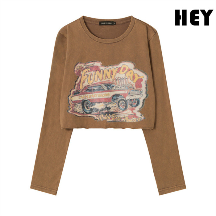 Women Hot Girl Style Slim Long Sleeve Bottoming Shirt Slim T-shirt