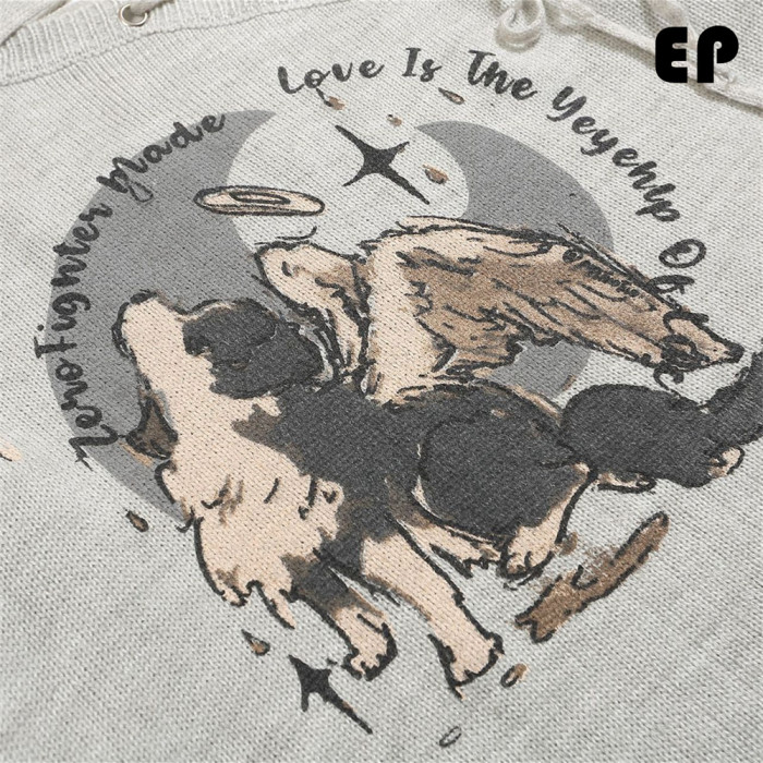 Women Knitted Sweater Pullover Pullover Cardigan Ripped Top