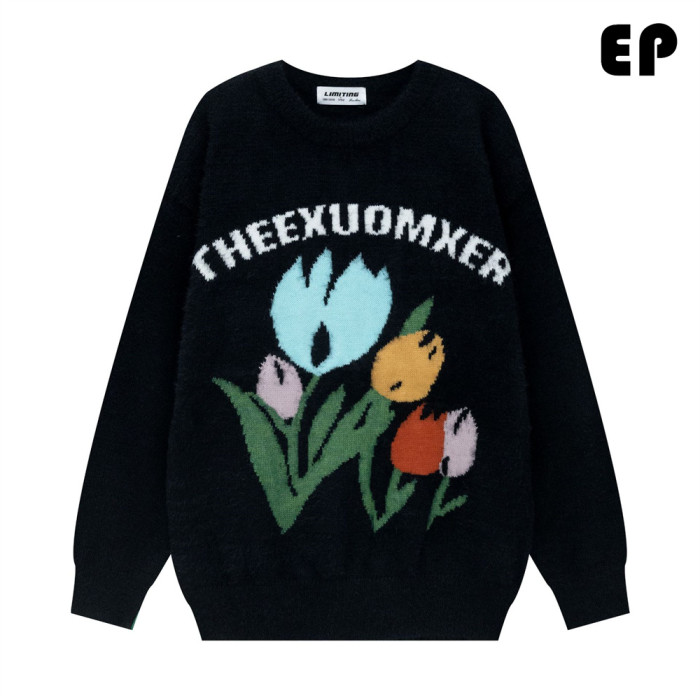 Women Knitted Sweater Pullover Pullover Cardigan Ripped Top