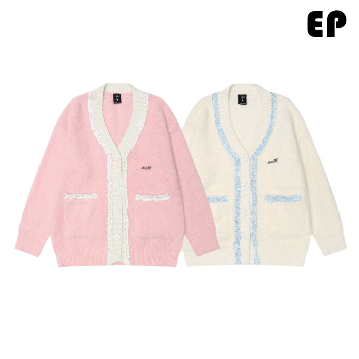 Women Knitted Sweater Pullover Pullover Cardigan Ripped Top