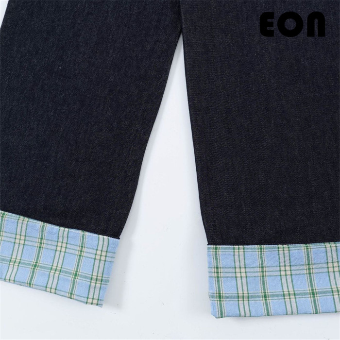 Women Washed Straight Leg Jeans Bottoms Trousers Outfits Casual Jeans