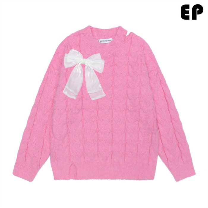 Women Knitted Sweater Pullover Pullover Cardigan Ripped Top