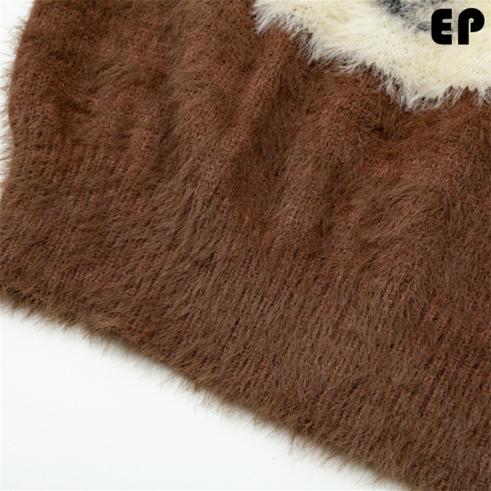 Women Knitted Sweater Pullover Pullover Cardigan Ripped Top