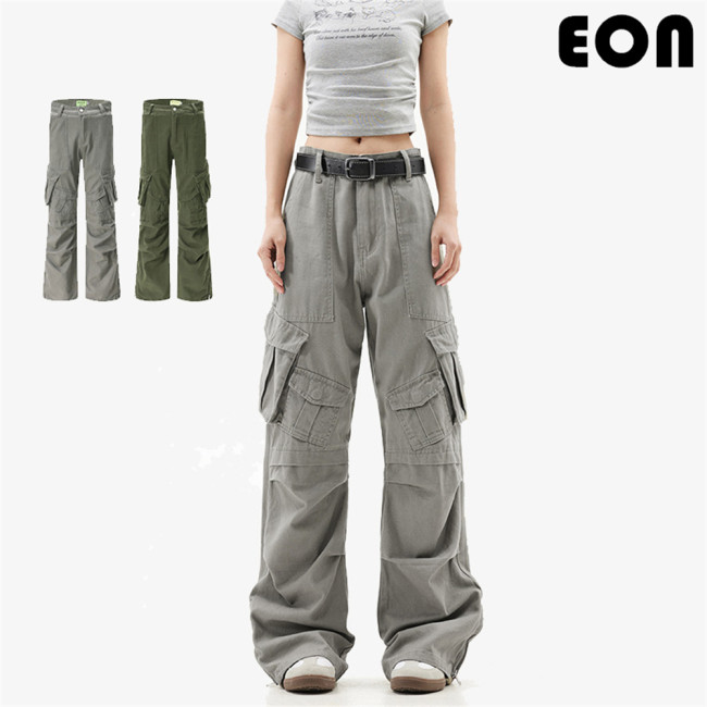 Women Functional Cargo Pants Wide Leg Pants Tracksuit Sport Wear Pant Bottoms Trousers Outfits Casual Pants