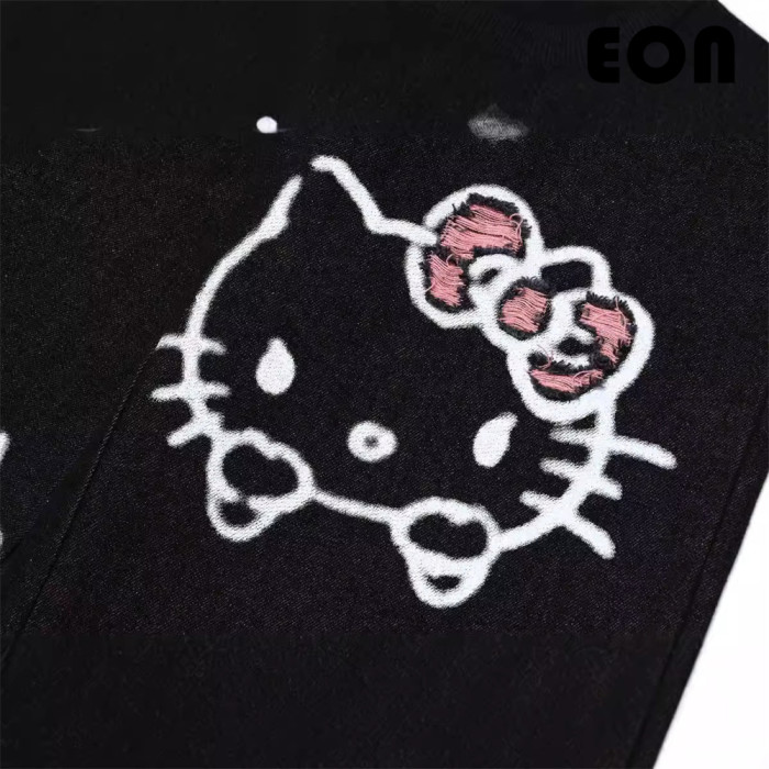 Women Washed Straight Leg Jeans Bottoms Trousers Outfits Casual Jeans