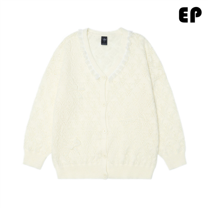 Women Knitted Sweater Pullover Pullover Cardigan Ripped Top