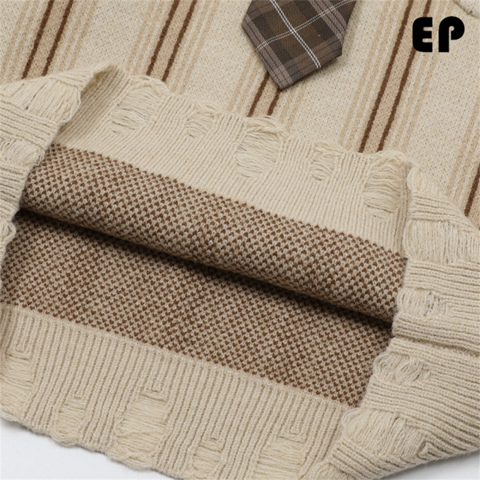 Women Knitted Sweater Pullover Pullover Cardigan Ripped Top