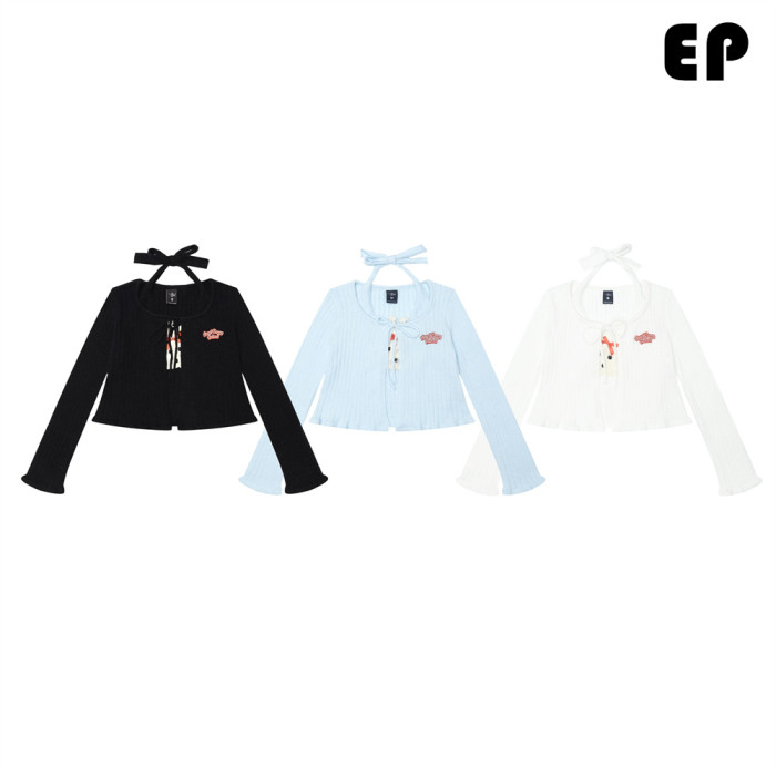 Women Knitted Sweater Pullover Pullover Cardigan Ripped Top