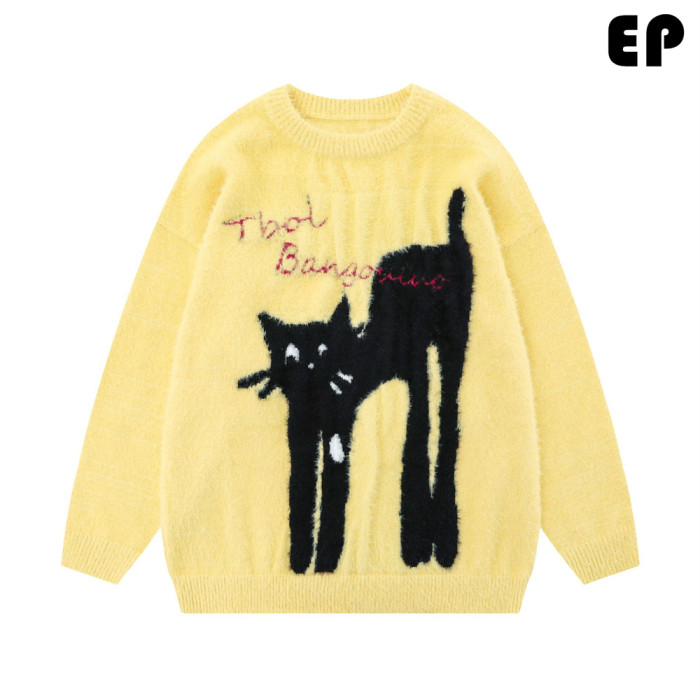 Women Knitted Sweater Pullover Pullover Cardigan Ripped Top