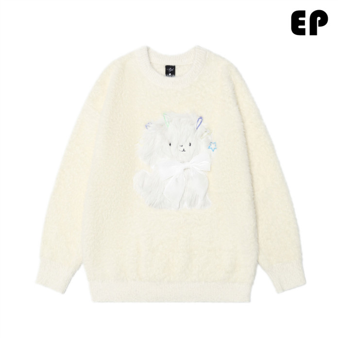 Women Knitted Sweater Pullover Pullover Cardigan Ripped Top