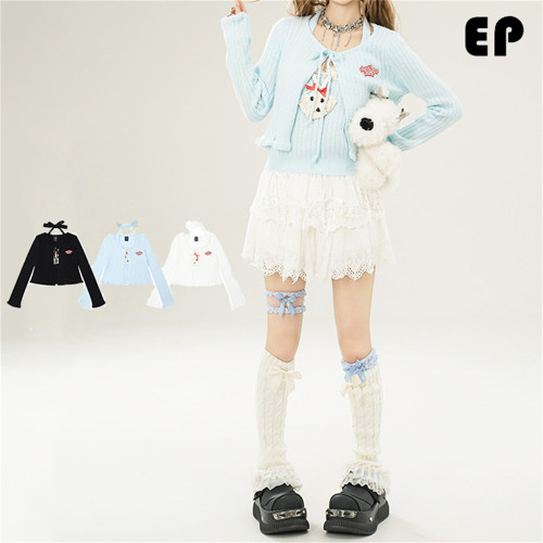 Women Knitted Sweater Pullover Pullover Cardigan Ripped Top