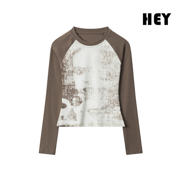 Women Hot Girl Style Slim Long Sleeve Bottoming Shirt Slim T-shirt