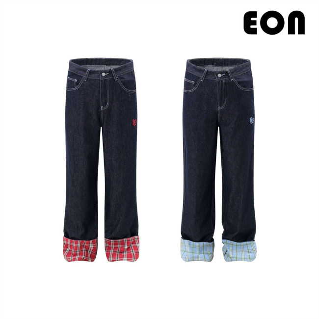 Women Washed Straight Leg Jeans Bottoms Trousers Outfits Casual Jeans