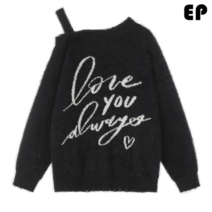 Women Knitted Sweater Pullover Pullover Cardigan Ripped Top