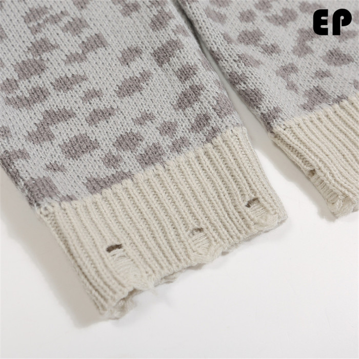 Women Knitted Sweater Pullover Pullover Cardigan Ripped Top