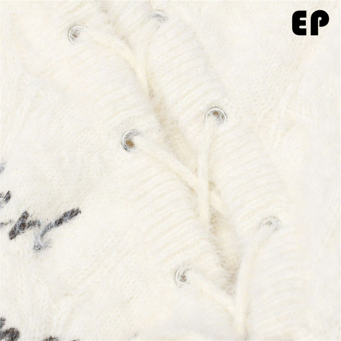 Women Knitted Sweater Pullover Pullover Cardigan Ripped Top