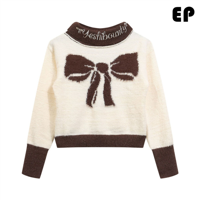 Women Knitted Sweater Pullover Pullover Cardigan Ripped Top