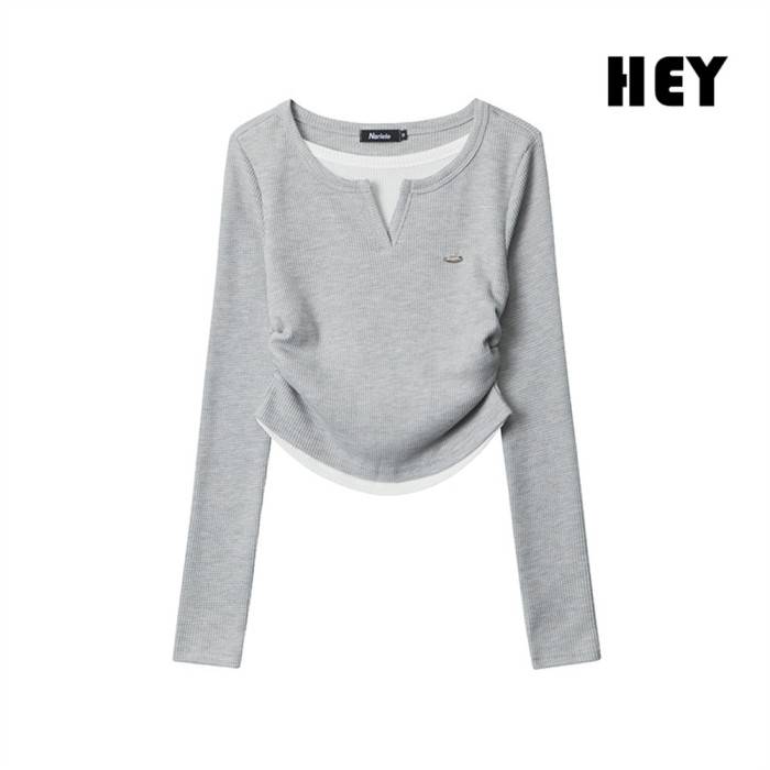 Women Hot Girl Style Slim Long Sleeve Bottoming Shirt Slim T-shirt