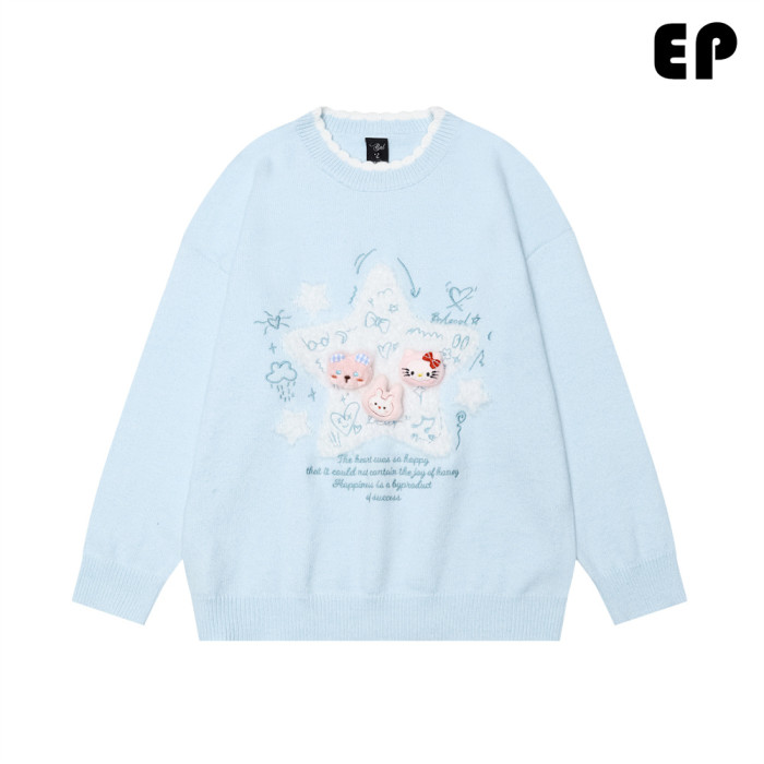 Women Knitted Sweater Pullover Pullover Cardigan Ripped Top