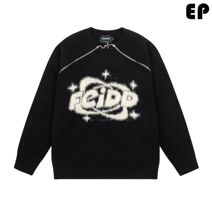 Women Knitted Sweater Pullover Pullover Cardigan Ripped Top