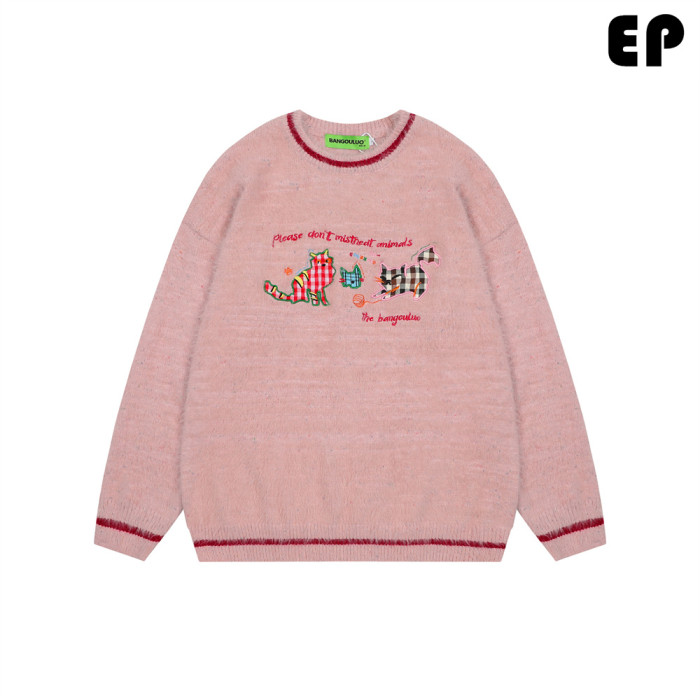 Women Knitted Sweater Pullover Pullover Cardigan Ripped Top