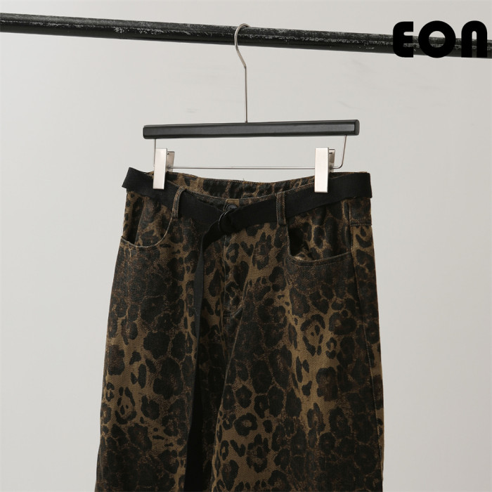 Women Hip Hop Wiped Color Wide-leg Jeans Bottoms Pants Trousers Outfits Casual Jeans