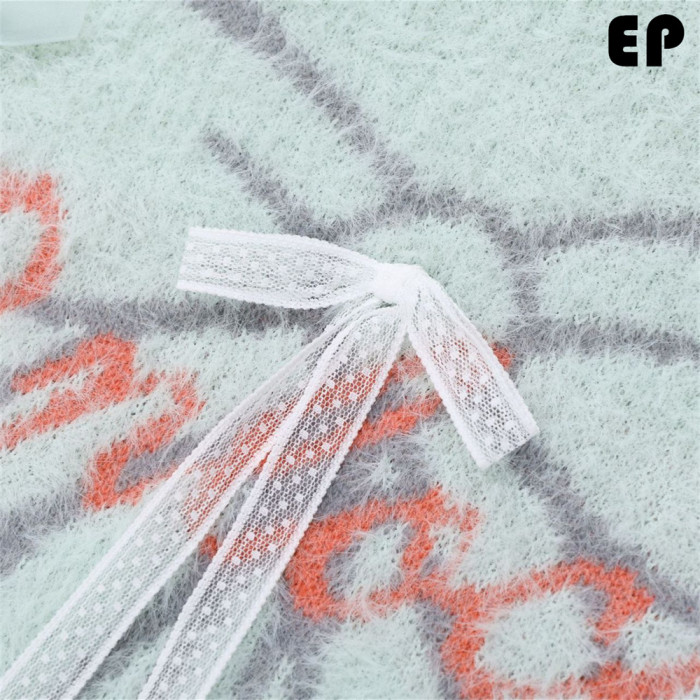 Women Knitted Sweater Pullover Pullover Cardigan Ripped Top