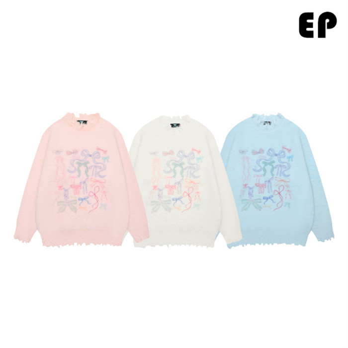 Women Knitted Sweater Pullover Pullover Cardigan Ripped Top