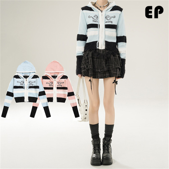 Women Knitted Sweater Pullover Pullover Cardigan Ripped Top