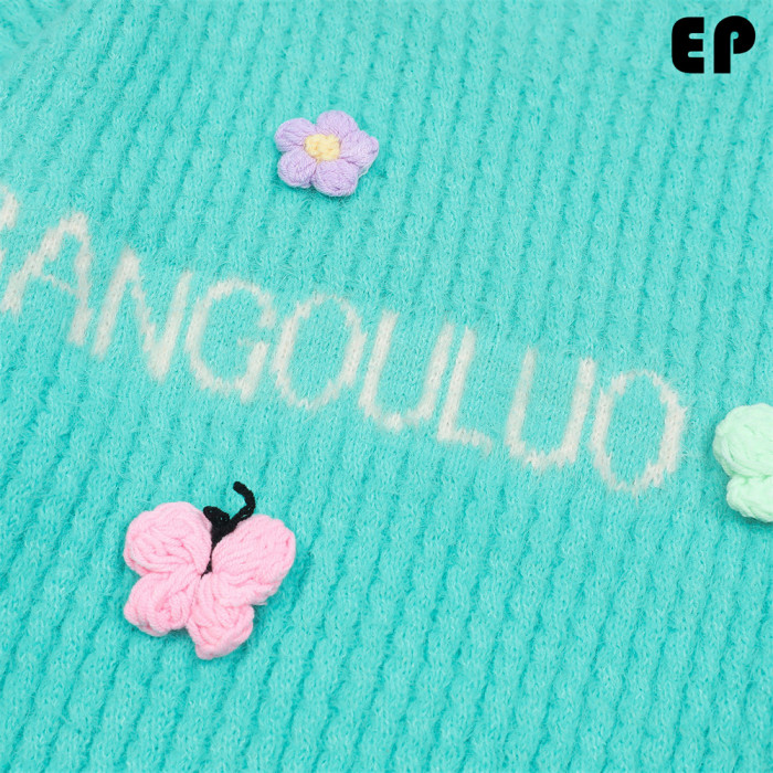 Women Knitted Sweater Pullover Pullover Cardigan Ripped Top