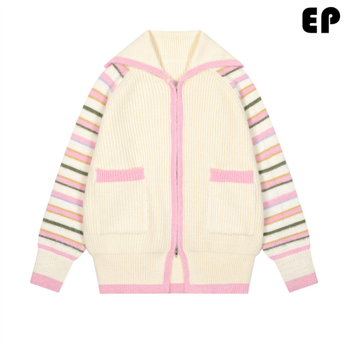 Women Knitted Sweater Pullover Pullover Cardigan Ripped Top