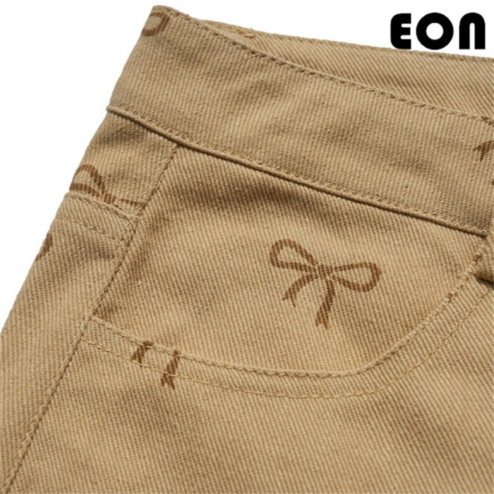 Women Washed Straight Leg Jeans Bottoms Trousers Outfits Casual Jeans