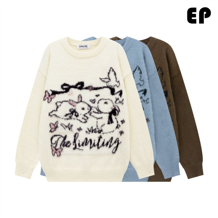 Women Knitted Sweater Pullover Pullover Cardigan Ripped Top