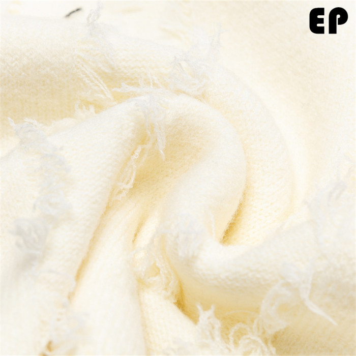 Women Knitted Sweater Pullover Pullover Cardigan Ripped Top