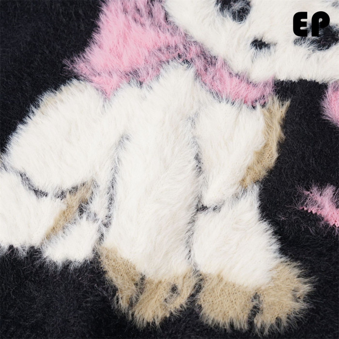 Women Knitted Sweater Pullover Pullover Cardigan Ripped Top