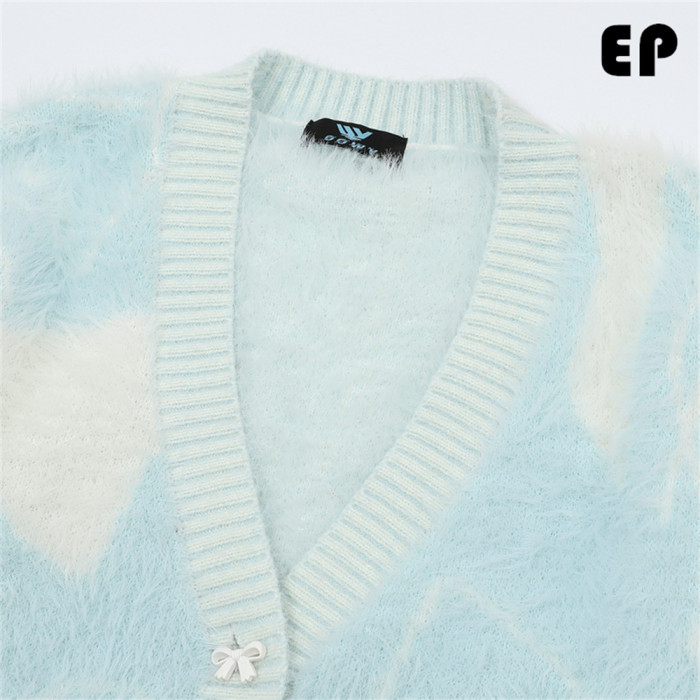 Women Knitted Sweater Pullover Pullover Cardigan Ripped Top