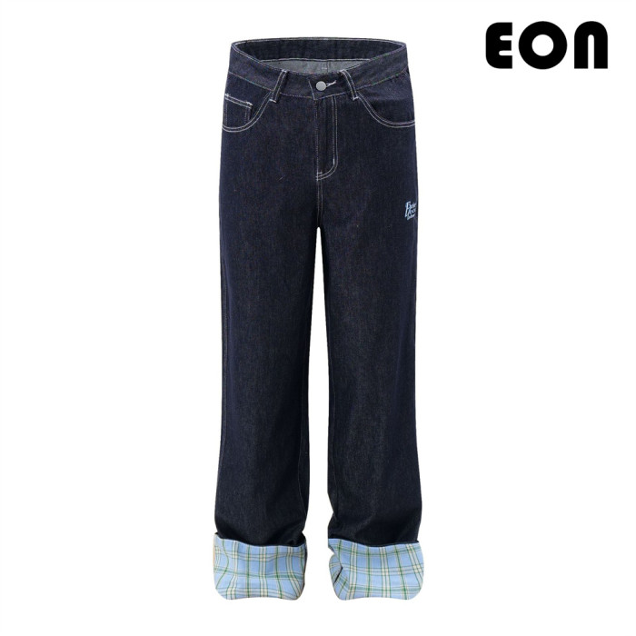 Women Washed Straight Leg Jeans Bottoms Trousers Outfits Casual Jeans