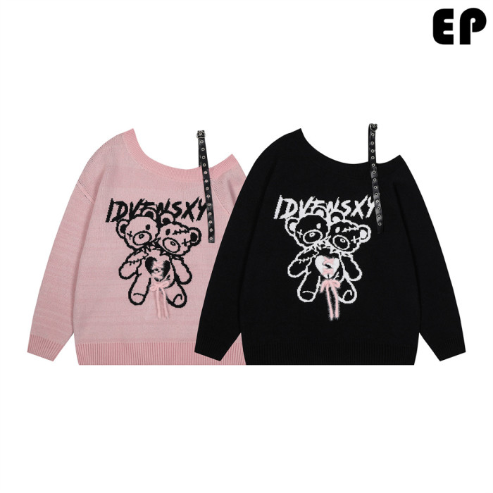 Women Knitted Sweater Pullover Pullover Cardigan Ripped Top