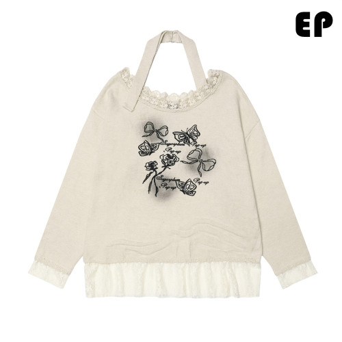 Women Knitted Sweater Pullover Pullover Cardigan Ripped Top