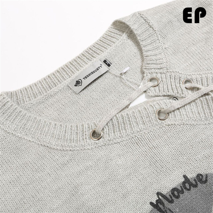 Women Knitted Sweater Pullover Pullover Cardigan Ripped Top