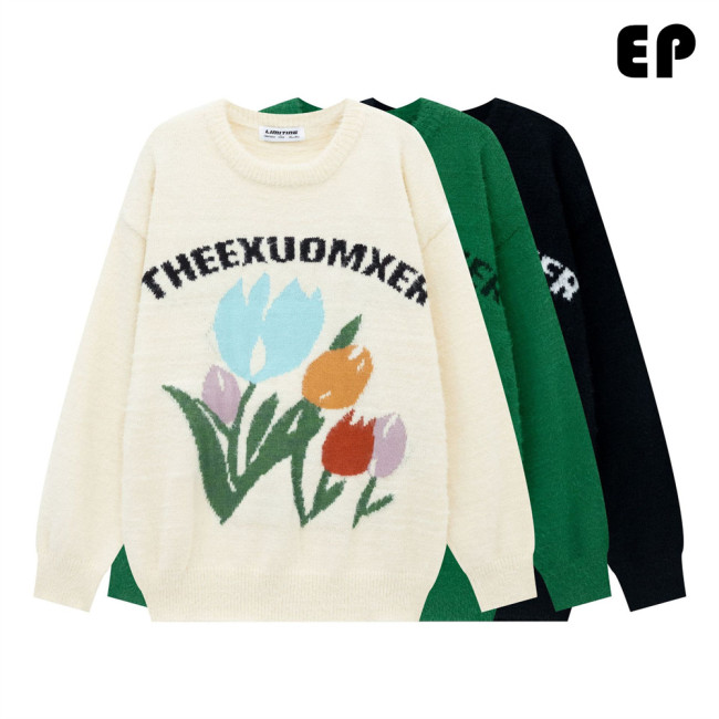 Women Knitted Sweater Pullover Pullover Cardigan Ripped Top