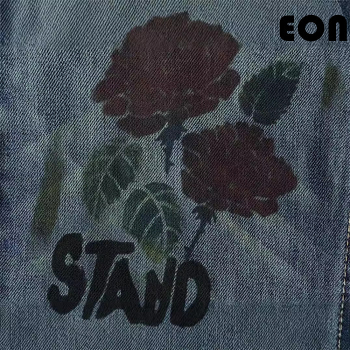 Women Vintage Ripped Wide-leg Jeans Bottoms Pants Trousers Outfits Casual Jeans