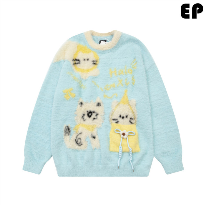 Women Knitted Sweater Pullover Pullover Cardigan Ripped Top