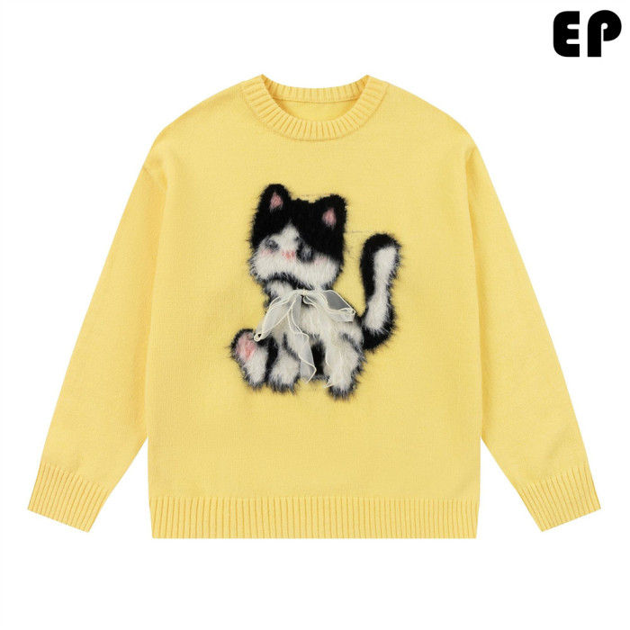 Women Knitted Sweater Pullover Pullover Cardigan Ripped Top