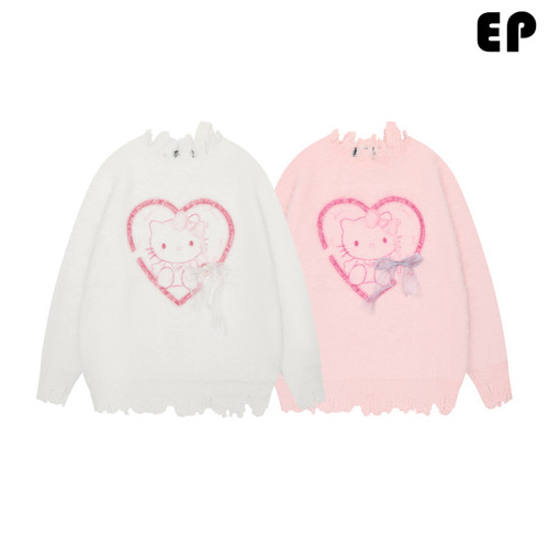 Women Knitted Sweater Pullover Pullover Cardigan Ripped Top
