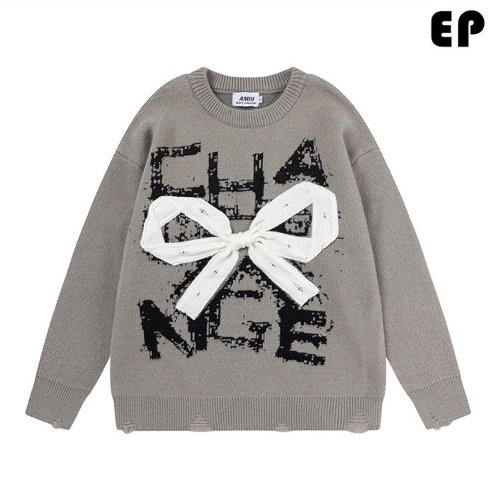 Women Knitted Sweater Pullover Pullover Cardigan Ripped Top