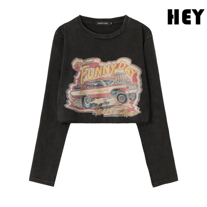 Women Hot Girl Style Slim Long Sleeve Bottoming Shirt Slim T-shirt