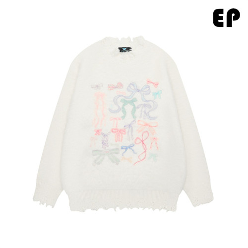 Women Knitted Sweater Pullover Pullover Cardigan Ripped Top