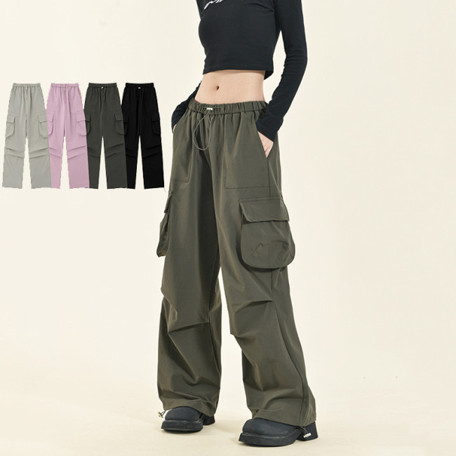 Women Functional Cargo Pants Wide Leg Pants Tracksuit Sport Wear Pant Bottoms Trousers Outfits Casual Pants